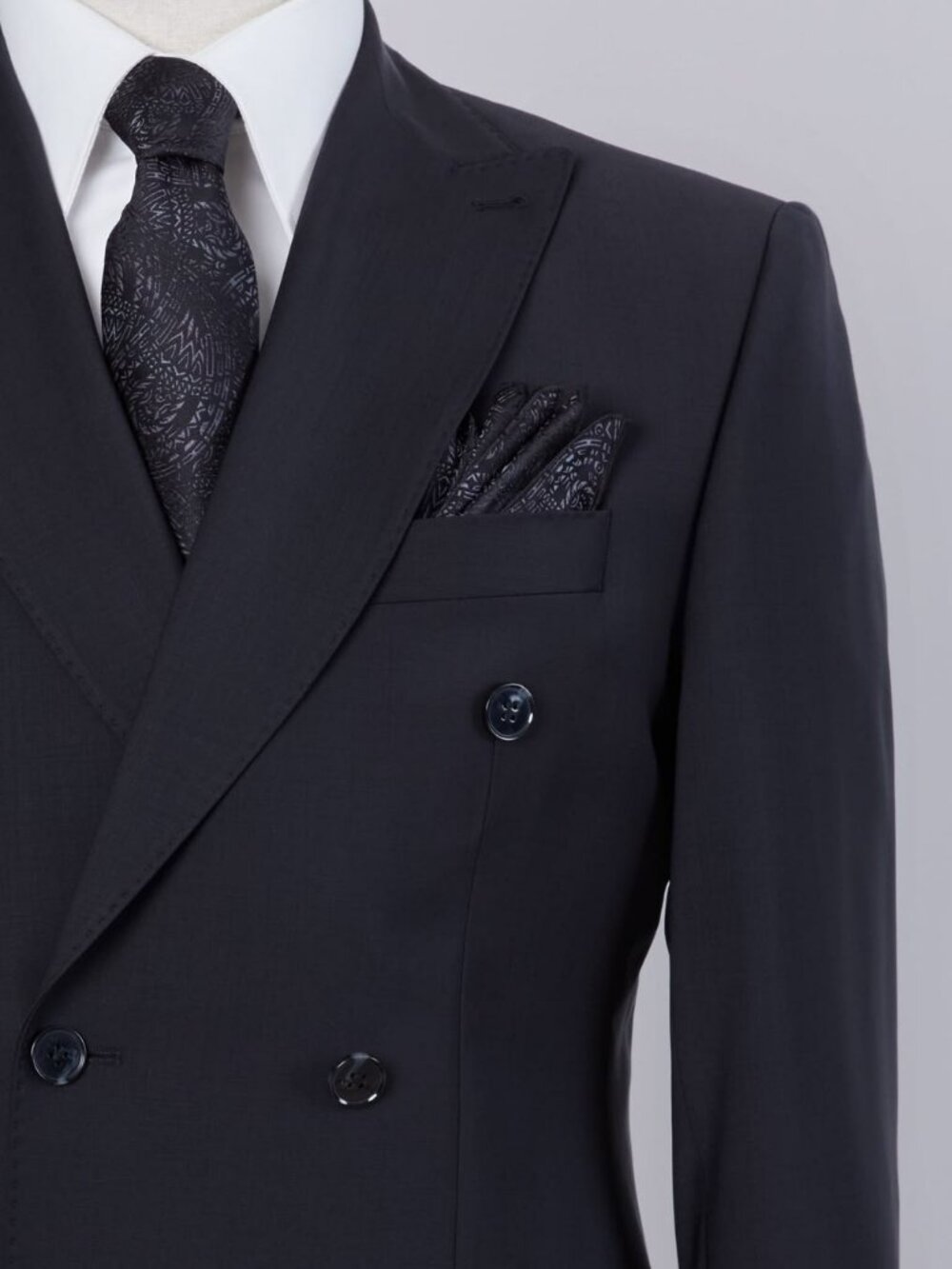 MANI Giorgio Aramani Italy Men's Vintage Pure Wool Black Double Breasted Blazer